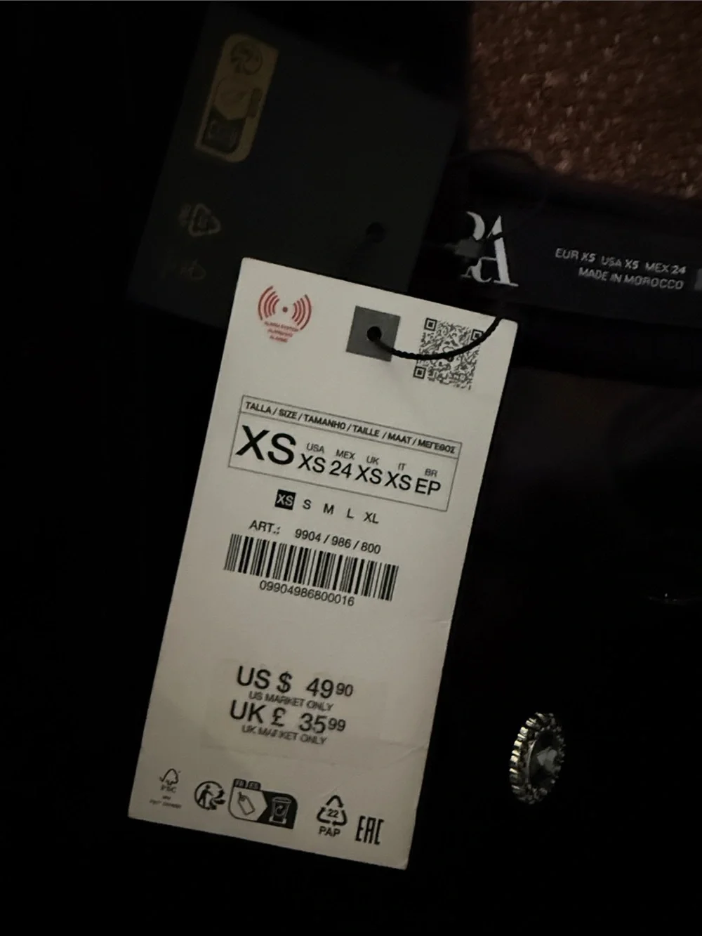 Zara Black Velvet Halter Corset Button Top - Picture 2 of 3